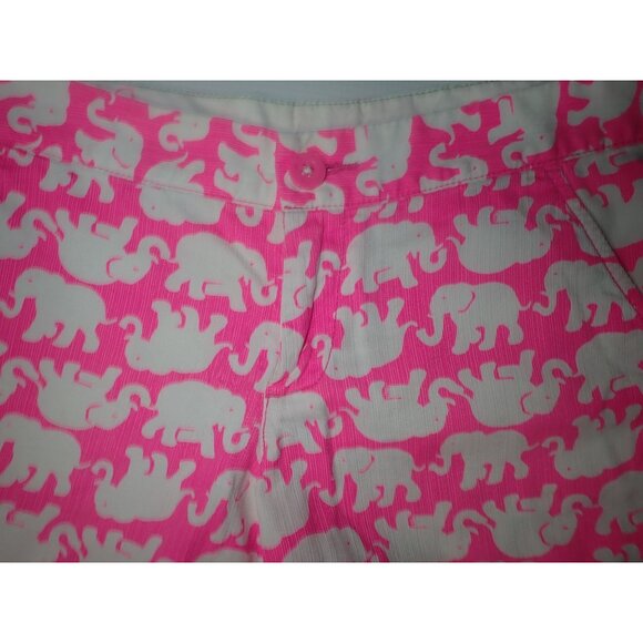 Lilly Pulitzer The Buttercup Short 00 Pink Elephant Scalloped Hem Women's Shorts - Picture 2 of 6
